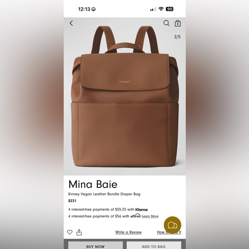 Mina Baie Kinney Backpack Caramel Brown MIDI SIZE